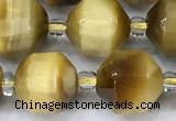 CCB1477 15 inches 9mm - 10mm faceted golden tiger eye beads