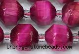 CCB1479 15 inches 9mm - 10mm faceted red tiger eye beads