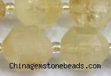 CCB1533 15 inches 11mm - 12mm faceted citrine gemstone beads