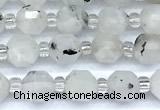 CCB1562 15 inches 5mm - 6mm faceted white moonstone beads