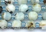 CCB1570 15 inches 5mm - 6mm faceted larimar gemstone beads