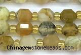 CCB1585 15 inches 5mm - 6mm faceted yellow opal beads