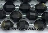 CCB1597 15 inches 5mm - 6mm faceted golden obsidian beads