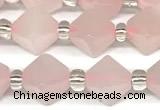 CCB1602 15 inches 10mm faceted rose quartz beads