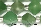 CCB1613 15 inches 10mm faceted green aventurine beads