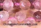 CCB1641 15 inches 6mm faceted teardrop strawberry quartz beads