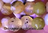 CCB1642 15 inches 6mm faceted teardrop yellow opal beads