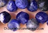 CCB1661 15 inches 6mm faceted teardrop sodalite beads