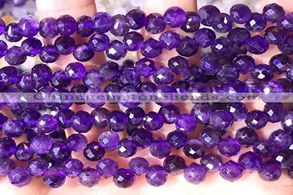 CCB1663 15 inches 6mm faceted teardrop amethyst beads