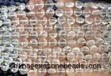 CCB1701 15 inches 6mm faceted coin white crystal beads