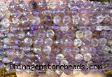 CCB1712 15 inches 6mm faceted coin purple phantom quartz beads