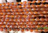 CCB1731 15 inches 6mm faceted coin red agate gemstone beads