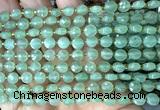 CCB1762 15 inches 6mm faceted coin green aventurine jade beads
