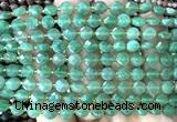 CCB1763 15 inches 6mm faceted coin green aventurine jade beads