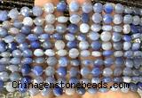 CCB1764 15 inches 6mm faceted coin blue aventurine jade beads