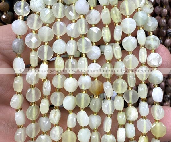 CCB1769 15 inches 6mm faceted coin New jade beads