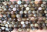 CCB1792 15 inches 6mm faceted coin wooden jasper beads
