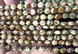 CCB1795 15 inches 6mm faceted coin picture jasper beads