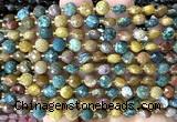 CCB1798 15 inches 6mm faceted coin ocean jasper beads