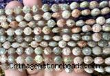 CCB1815 15 inches 6mm faceted coin Chinese unakite beads