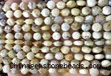 CCB1821 15 inches 6mm faceted coin yellow opal gemstone beads