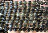 CCB1827 15 inches 6mm faceted coin golden obsidian beads