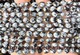 CCB1829 15 inches 6mm faceted coin snowflake obsidian beads