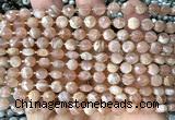 CCB1833 15 inches 6mm faceted coin moonstone gemstone beads