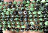 CCB1846 15 inches 6mm faceted coin ruby zoisite beads