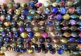 CCB1854 15 inches 6mm faceted coin colorful tiger eye beads