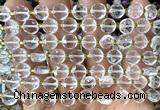CCB1901 15 inches 8mm faceted coin white crystal beads