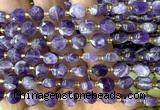 CCB1904 15 inches 8mm faceted coin dogtooth amethyst beads