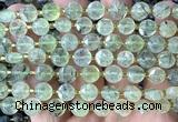 CCB1907 15 inches 8mm faceted coin green rutilated quartz beads