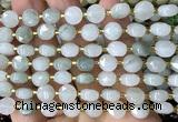 CCB1914 15 inches 8mm faceted coin green rutilated quartz beads