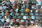 CCB1935 15 inches 8mm faceted coin ocean agate beads