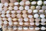 CCB1950 15 inches 8mm faceted coin pink aventurine jade beads