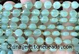 CCB1954 15 inches 8mm faceted coin green aventurine jade beads