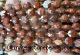 CCB1980 15 inches 8mm faceted coin brecciated jasper beads