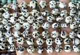 CCB1990 15 inches 8mm faceted coin dalmatian jasper beads