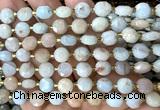CCB2011 15 inches 8mm faceted coin dyed jade beads