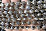 CCB2030 15 inches 8mm faceted coin rainbow labradorite beads