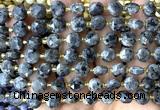 CCB2031 15 inches 8mm faceted coin black labradorite beads