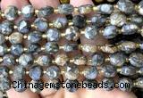 CCB2032 15 inches 8mm faceted coin grey opal beads