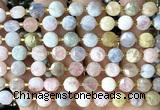 CCB2034 15 inches 8mm faceted coin morganite gemstone beads