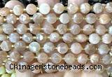 CCB2035 15 inches 8mm faceted coin moonstone gemstone beads