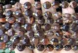CCB2049 15 inches 8mm faceted coin red tiger eye beads