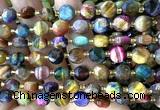 CCB2052 15 inches 8mm faceted coin colorful tiger eye beads