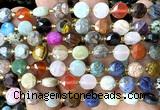 CCB2055 15 inches 8mm faceted coin colorful gemstone beads