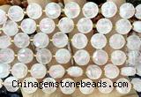 CCB2082 15 inches 10mm faceted coin rose quartz beads