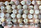 CCB2095 15 inches 10mm faceted coin phantom quartz beads